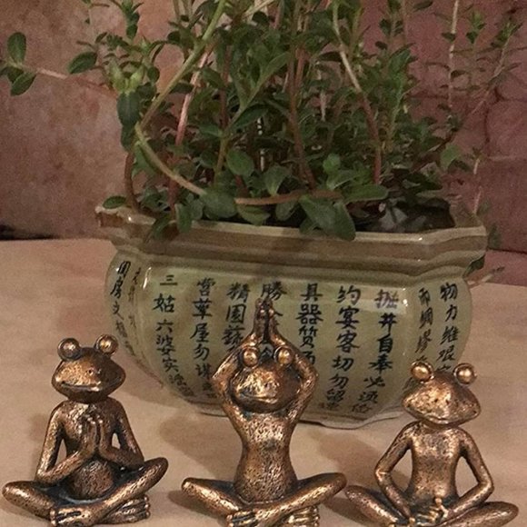 Set of 3 Frog Figurines Yoga Zen Decor – Frog Yoga Statues for Home Decor, Yoga - Picture 3 of 3